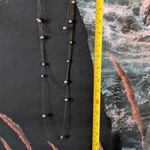 Layering black pearl necklace
